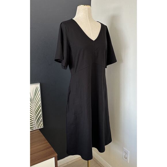 NWT Pact Organic Cotton Blend V Neck Fit & Flare Easy Dress - Picture 6 of 14